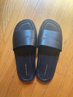 Stuart Weitzman Black Slide Sandals